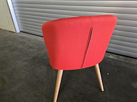 2x stoel evi rood met houten onderstel - afbeelding 5 van  6