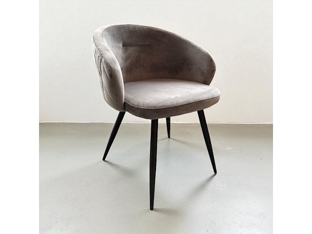 2x stoel fluweel grijs - afbeelding 1 van  2