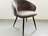 2x stoel fluweel grijs