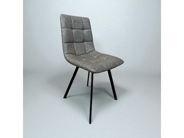 2x stoel grijs lederlook - afbeelding 1 van  1