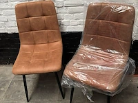 2x stoel microfiber cognac - afbeelding 1 van  1