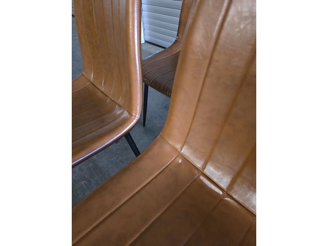 2x stoel smokey cognac pu - afbeelding 6 van  7