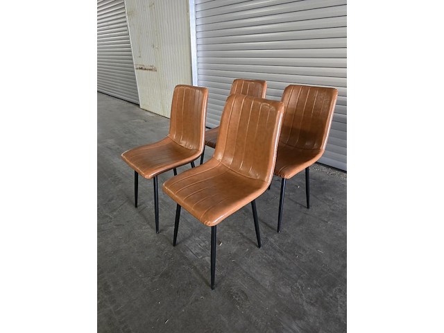 2x stoel smokey cognac pu - afbeelding 2 van  7