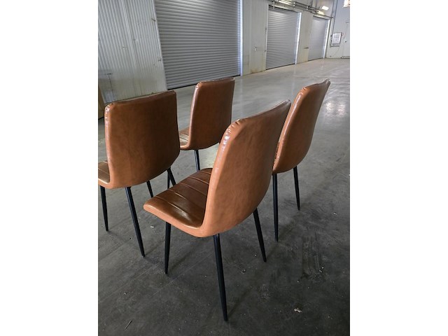 2x stoel smokey cognac pu - afbeelding 5 van  7