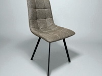 2x stoel taupe lederlook - afbeelding 1 van  1