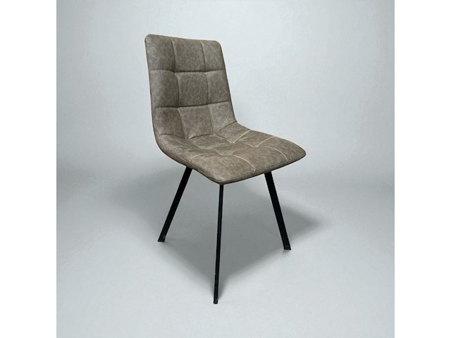 2x stoel taupe lederlook - afbeelding 1 van  1