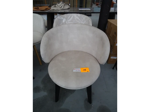 2x stoffen/houten dining chair pr living - afbeelding 1 van  3
