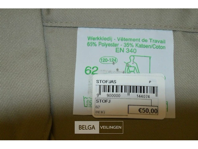 2x stofjas beige maat 62 - afbeelding 2 van  2