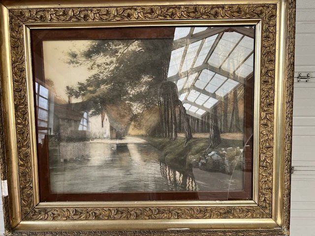 2x tekening in kader en schilderij - afbeelding 3 van  6