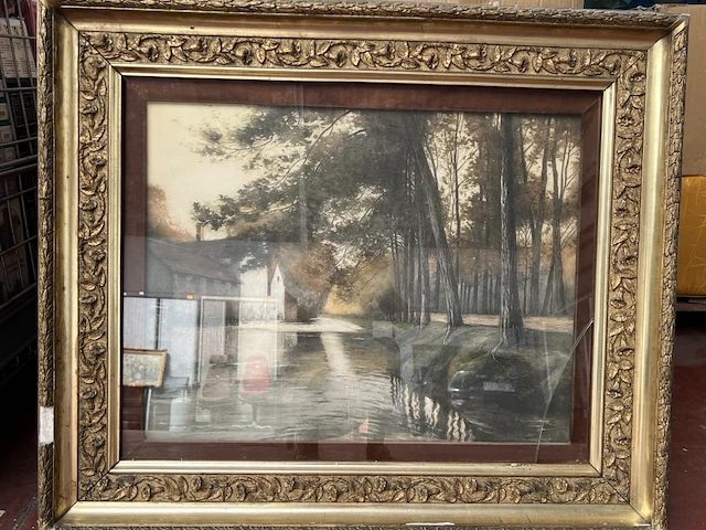 2x tekening in kader en schilderij - afbeelding 4 van  6