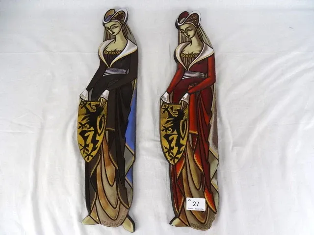 2x terracotta muurdecoratie middeleeuwen - afbeelding 1 van  4