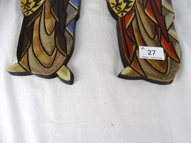 2x terracotta muurdecoratie middeleeuwen - afbeelding 3 van  4