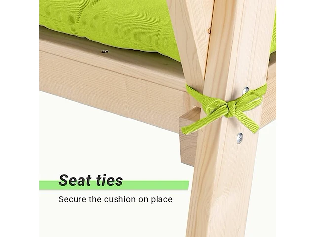 2x tuinbank palletkussen 120x40mc 4cm dik geel-groen - afbeelding 3 van  5