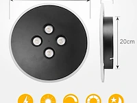 2x uring led-plafondlamp 30cm zwart rond - afbeelding 4 van  4