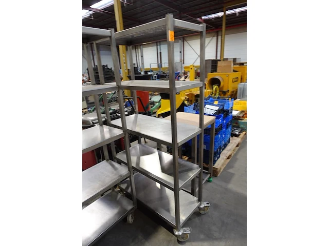 2x verrijdbaar inox rek - afbeelding 2 van  3