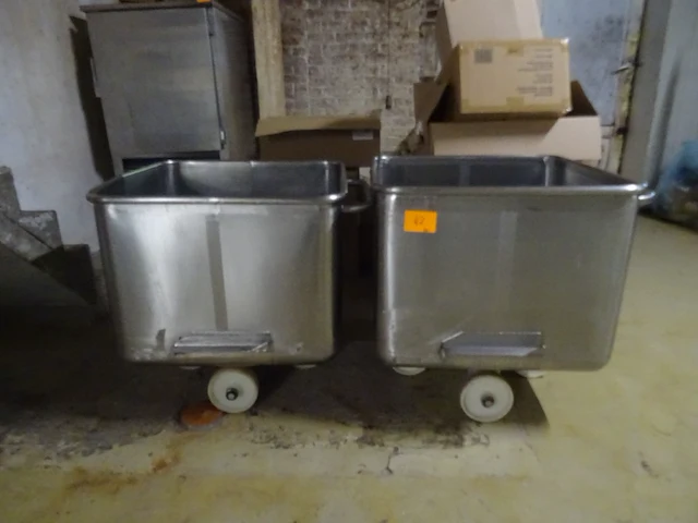 2x verrijdbare inox normwagen - afbeelding 1 van  3