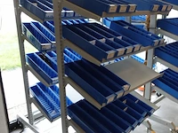 2x verrijdbare metalen sorteerkarren - afbeelding 2 van  2