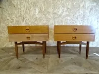 2x vintage nachtkastje - afbeelding 1 van  4