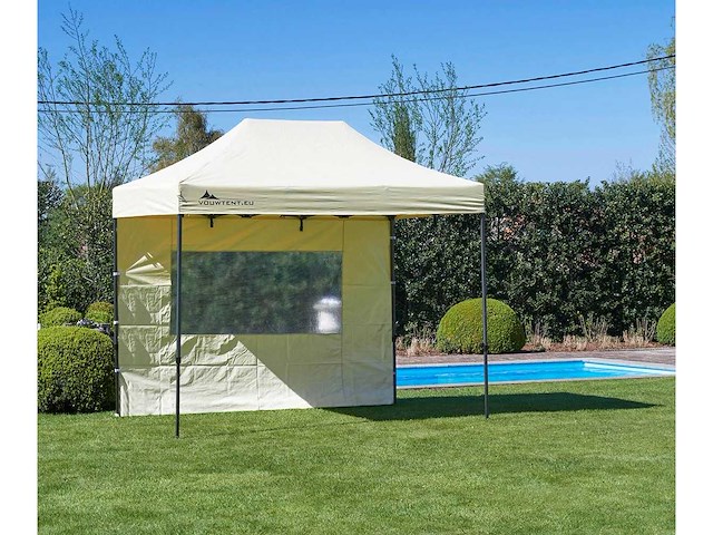 2x3m partytent - zand - vouwtent.eu - afbeelding 1 van  6