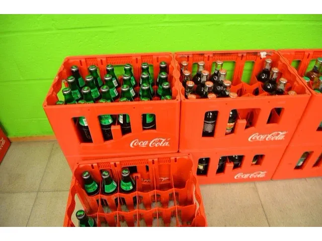 2x6 fl. cristaline 1,5l, 1x24fl. fuze tea lemon 20cl, 1x24 fl. fuze tea green 20cl, 2x24fl. fuze tea peach 20cl, 23 fl. minute maid tomaat 20cl, 5 fl. minute maid appel 20cl, 4 fl. contrex 1,5l - afbeelding 4 van  15