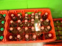 2x6 fl. cristaline 1,5l, 1x24fl. fuze tea lemon 20cl, 1x24 fl. fuze tea green 20cl, 2x24fl. fuze tea peach 20cl, 23 fl. minute maid tomaat 20cl, 5 fl. minute maid appel 20cl, 4 fl. contrex 1,5l - afbeelding 7 van  15