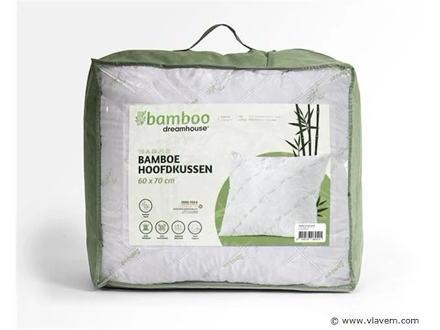 2xbamboo hoofdkussen 60x70cm - afbeelding 1 van  5