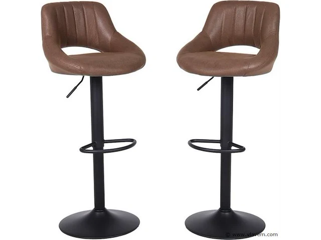2xbar stoelen verstelbare hoogte bruin - afbeelding 1 van  5