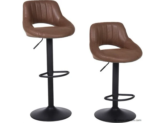 2xbar stoelen verstelbare hoogte bruin - afbeelding 2 van  5