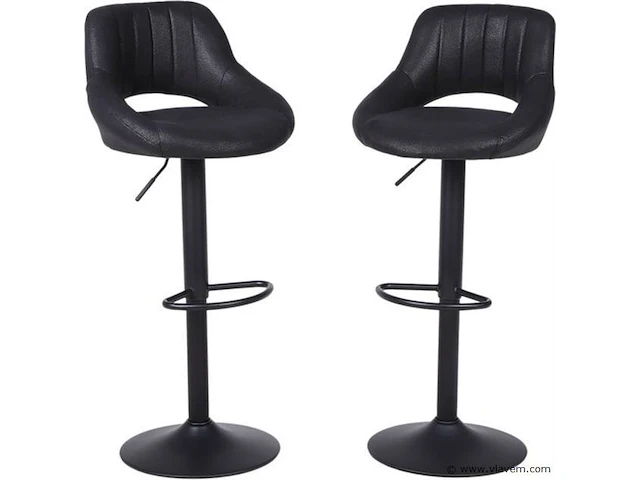 2xbar stoelen verstelbare hoogte zwart - afbeelding 1 van  5