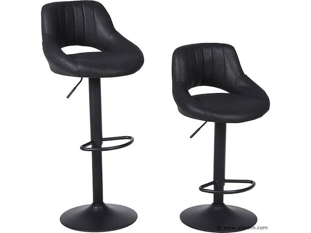 2xbar stoelen verstelbare hoogte zwart - afbeelding 5 van  5
