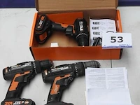 3 accu boormachines worx, met accu, zonder lader, werking niet gekend - afbeelding 1 van  3