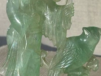 3 antieke oosterse beeldjes in jade snijwerk - afbeelding 3 van  9