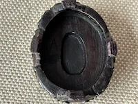 3 antieke oosterse beeldjes in jade snijwerk - afbeelding 9 van  9