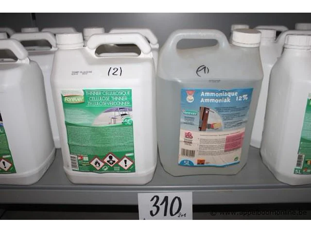 3 bussen a 5l cellulose verdunner en ammoniak - afbeelding 1 van  1