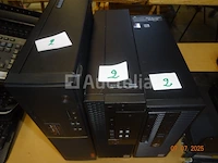 3 computertorens van dell, hp en lenovo