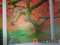 3 decoratieve frames 1m/1m die een bos voorstellen - afbeelding 3 van  4