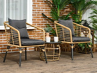 3-delig rotan tuinmeubelen met salontafel en 2 stoelen - afbeelding 1 van  6