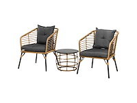 3-delig rotan tuinmeubelen met salontafel en 2 stoelen - afbeelding 3 van  6