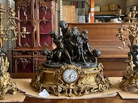 3-delig schouwgarnituur denière ft de bronzes