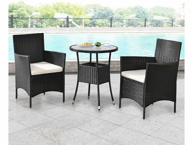 3-delige balconette set van synthetisch rotan - afbeelding 1 van  5