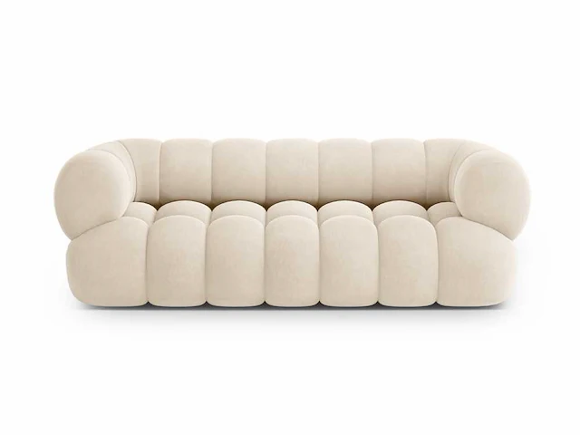 3-delige bank - lichtbeige fluweel - afbeelding 2 van  7