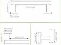 3-delige geborstelde gouden afwerking badkameraccessoires set - afbeelding 2 van  3