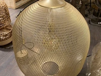 3-delige goudkleurige hanglampenset met kleine stalamp - afbeelding 2 van  5