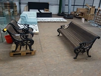 3-delige houten tuinbank set - afbeelding 1 van  6