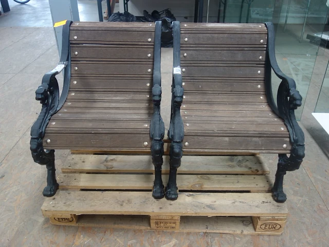 3-delige houten tuinbank set - afbeelding 2 van  6