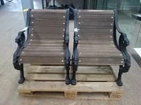 3-delige houten tuinbank set - afbeelding 2 van  6