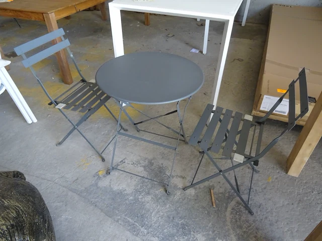 3-delige metalen bistro-set - afbeelding 1 van  4