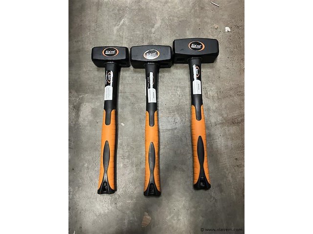 3 delige moker set 1, 1,5 en 2 kg - afbeelding 1 van  5