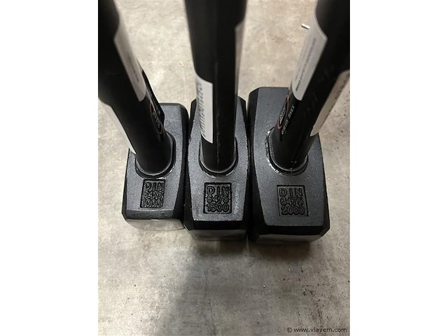 3 delige moker set 1, 1,5 en 2 kg - afbeelding 4 van  5