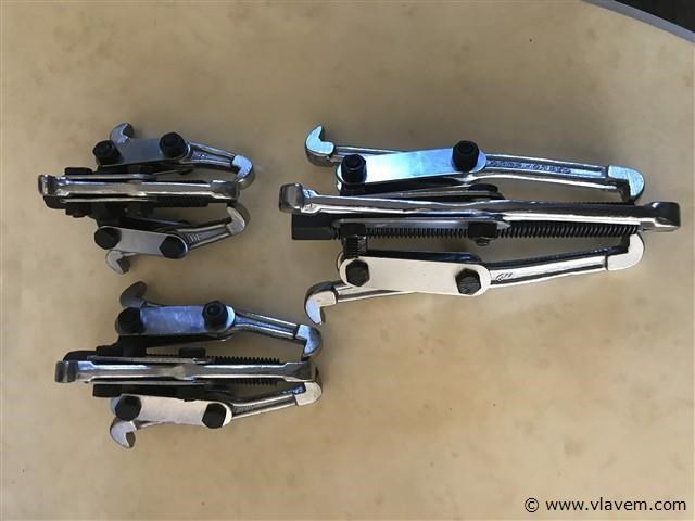 3 delige poelietrekker set 80, 100 en 150 mm - afbeelding 1 van  4